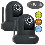 2-Pack Foscam FI9831P (Black) 1.3 Megapixel (1280x960p) H.264 Pan/Tilt Wireless IP Camera